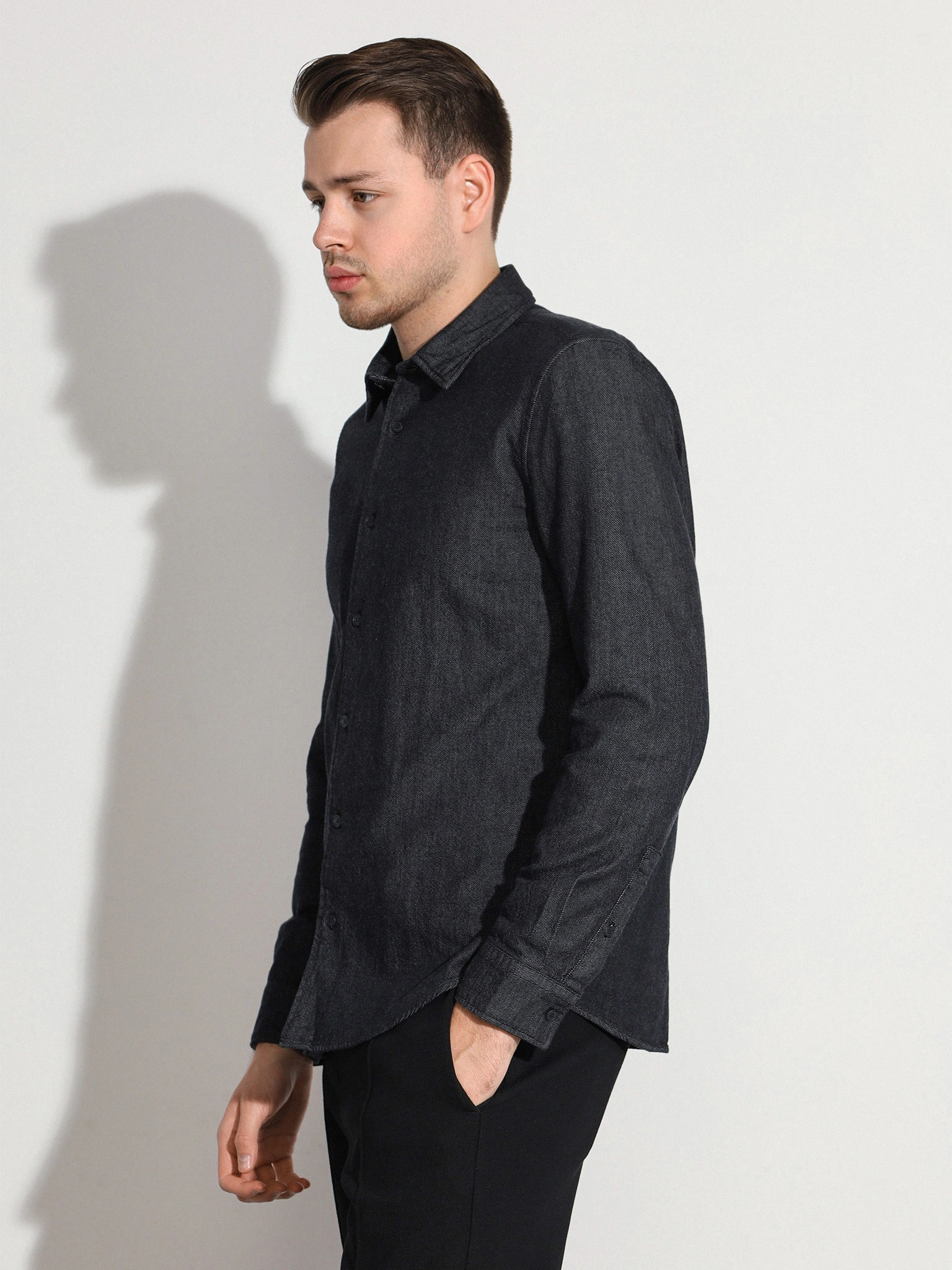 Сорочка цвета графит из хлопка